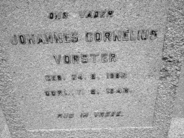 VORSTER Johannes Cornelius 1882-1946