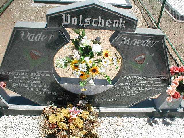 VOLSCHENK Petrus Cornelis 1904-1989 &amp; Anna Magdalena LE ROUX 1910-1988