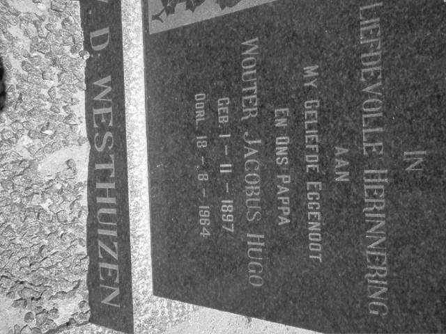 WESTHUIZEN Wouter Jacobus Hugo, v.d. 1897-1964