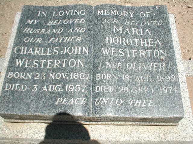 WESTERTON Charles John 1887-1957 &amp; Maria Dorothea OLIVIER 1899-1974