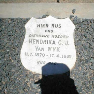 WYK Hendrika C.J., van 1870-1951