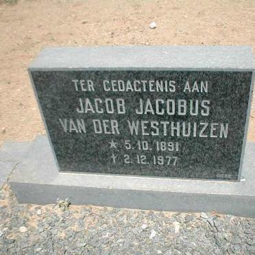 WESTHUIZEN Jacob Jacobus, van der 1891-1977