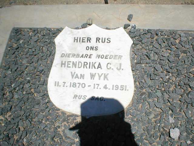 WYK Hendrika C.J., van 1870-1951
