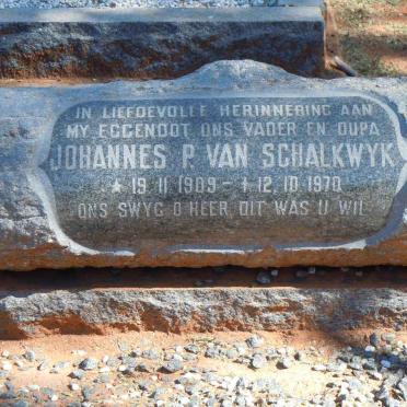 SCHALKWYK Johannes P., van 1909-1970