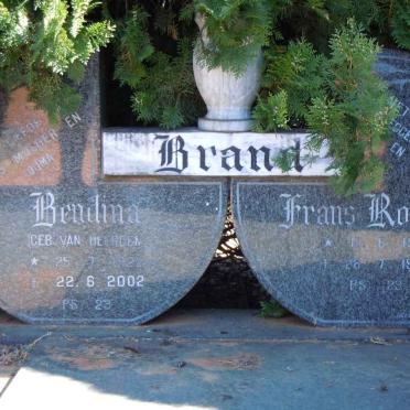 BRAND Frans Robert 1915-1993 &amp; Bendina VAN HEERDEN 1922-2002