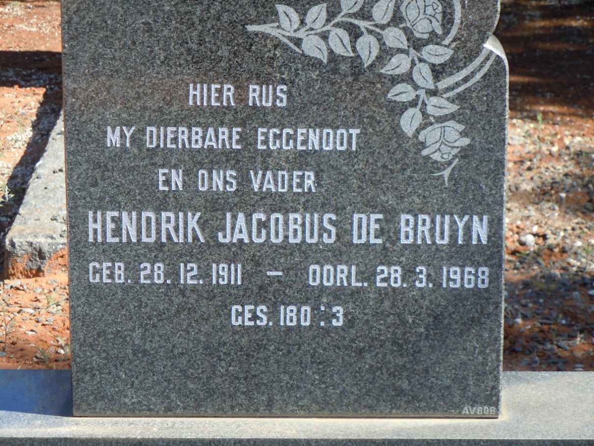 BRUYN Hendrik Jacobus, de 1911-1968
