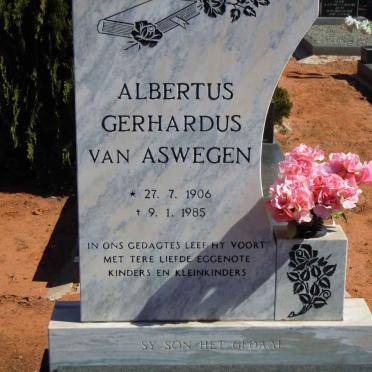 ASWEGEN Albertus Gerhardus, van 1906-1985