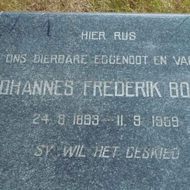 BOTHA Johannes Frederik 1893-1959