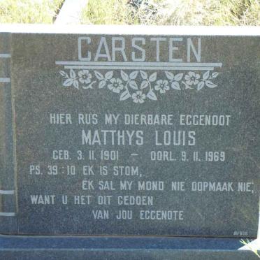 CARSTEN Matthys Louis 1901-1969