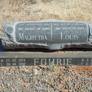FOURIE Louis 1916-1985 &amp; Magrietha 1924-1992