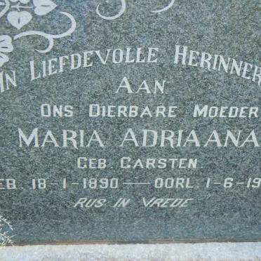 RENSBURG Maria Adriaana, Jansen van nee CARSTEN 1890-1966