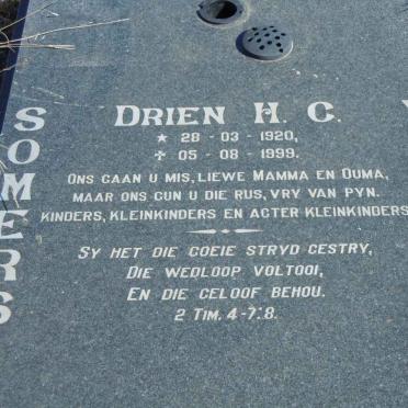SOMERS Drien H.C. nee VENTER 1920-1999