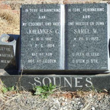 SOUNES Johannes C. 1912-1984 &amp; Sarel W. 1922-