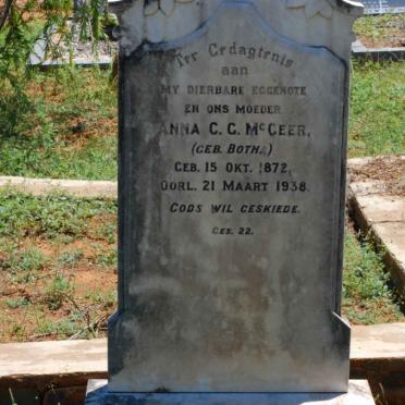 McGEER Anna C.G. nee BOTHA 1872-1938