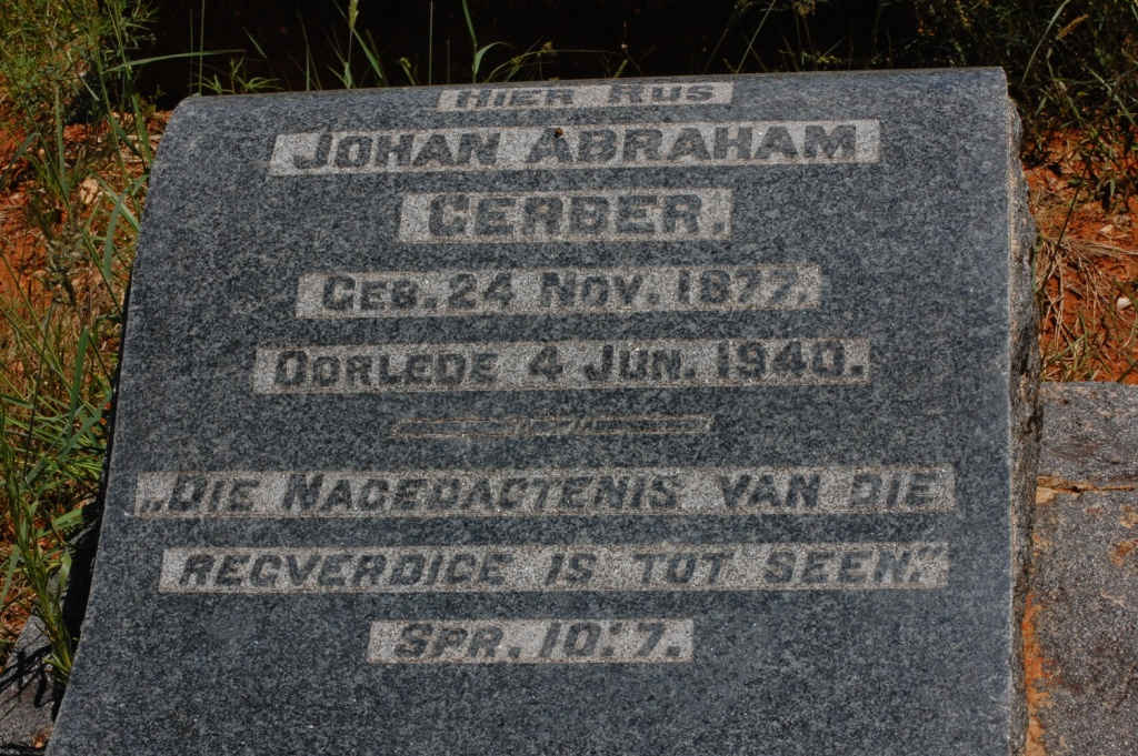 GERBER Johan Abraham 1877-1940