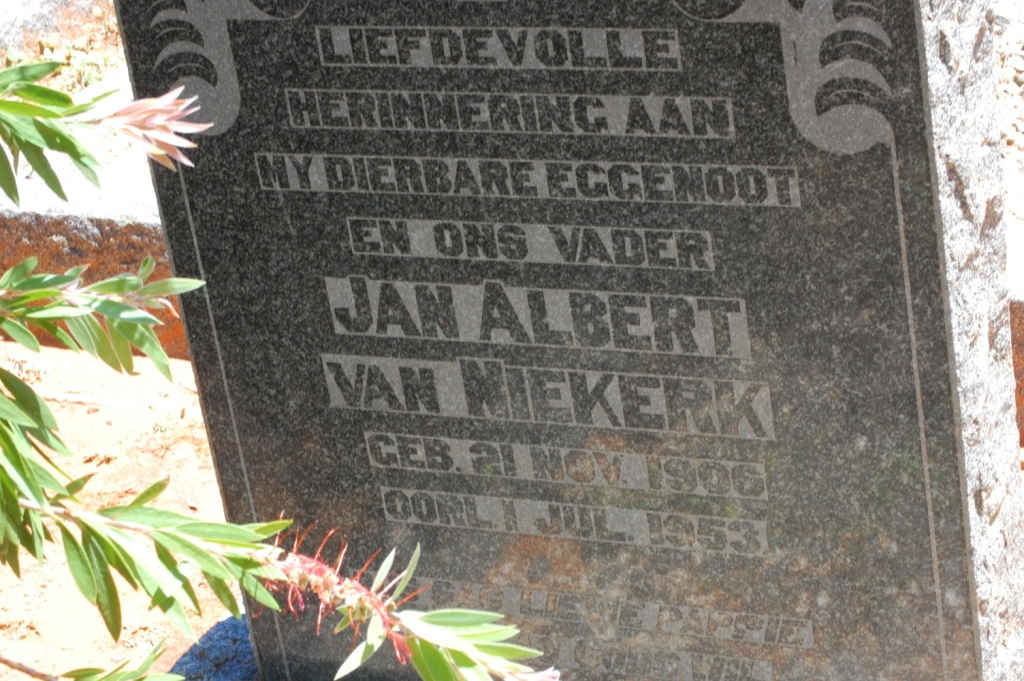 NIEKERK Jan Albert, van 1906-1953