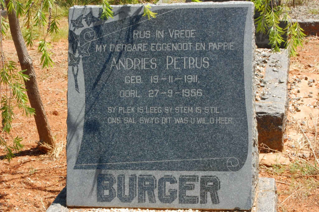 BURGER Andries Petrus 1911-1956