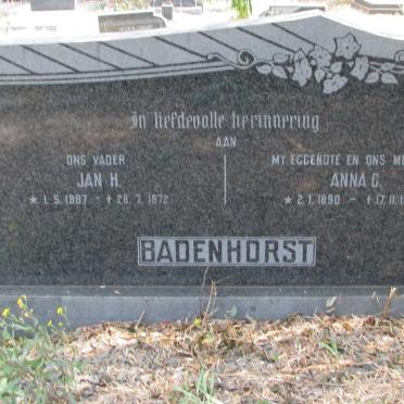 BADENHORST Jan H. 1887-1972 &amp; Anna C. 1890-1969
