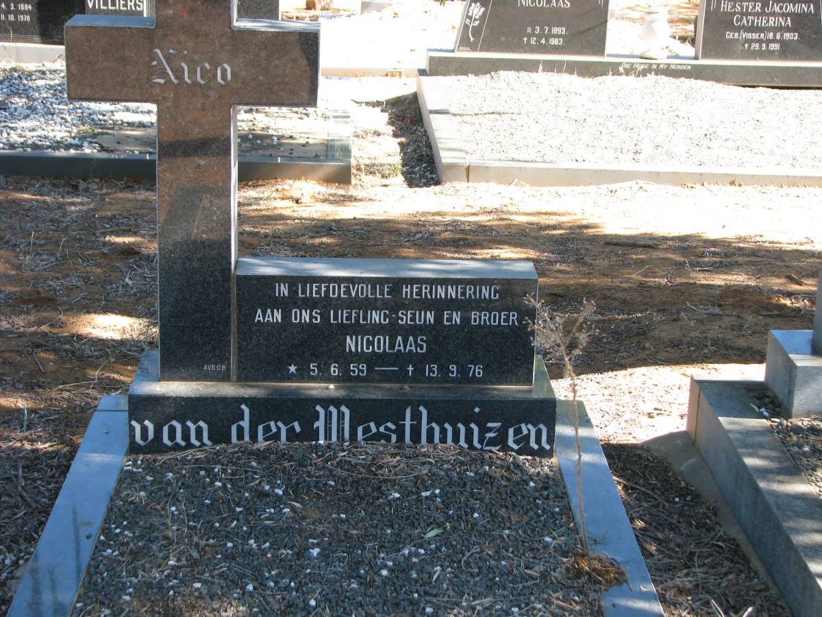 WESTHUIZEN Nicolaas, van der 1959-1976