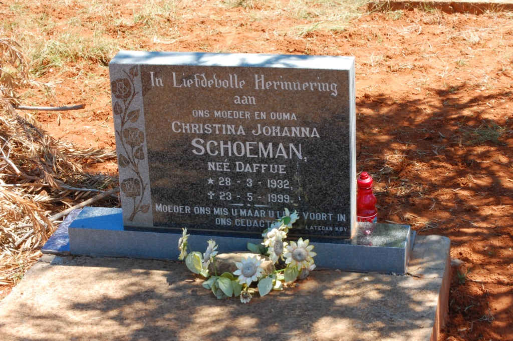 SCHOEMAN Christina Johanna nee DAFFUE 1932-1999