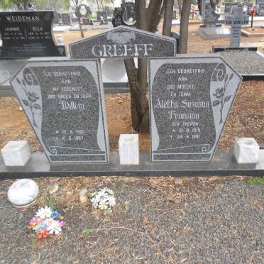 GREEFF Willem 1916-1987 &amp; Aletta Susanna Francina THERON 1919-1991