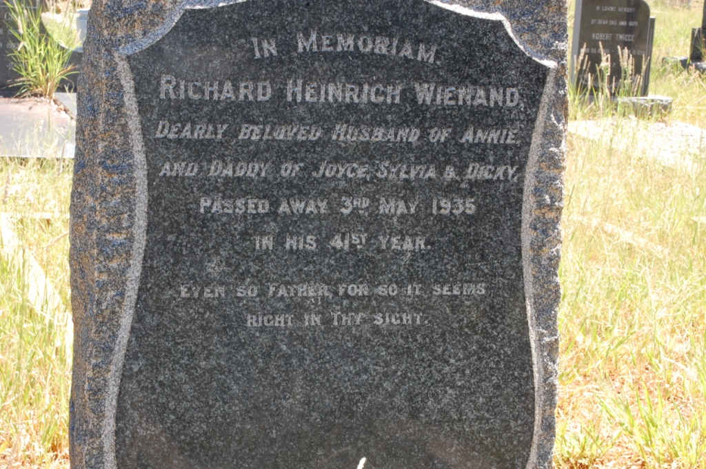 WIENAND Richard Heinrich -1935