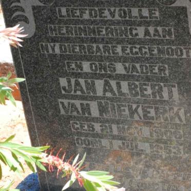 NIEKERK Jan Albert, van 1906-1953