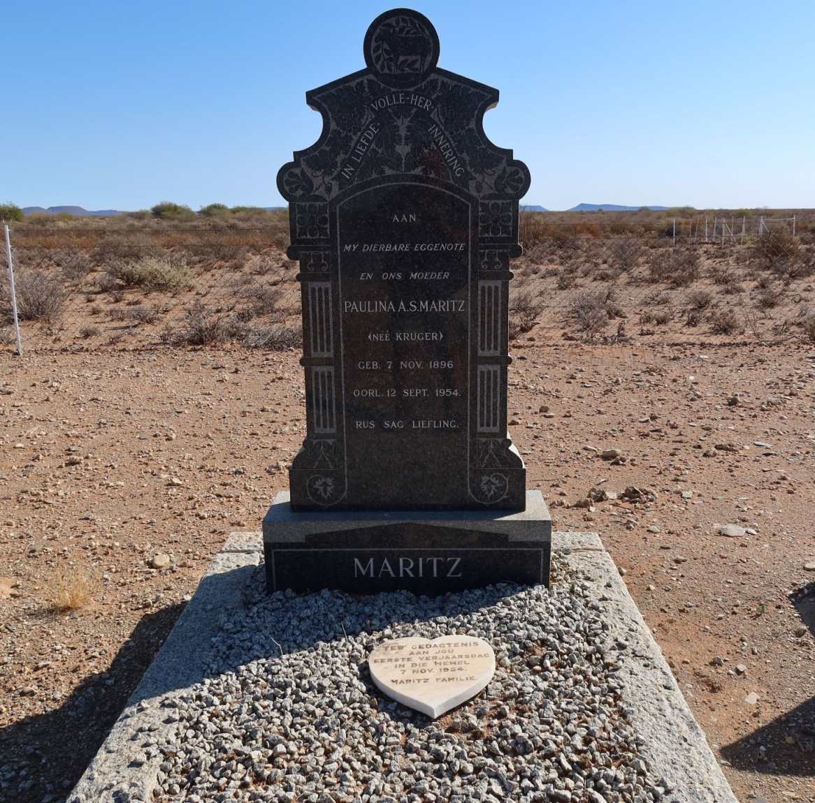 MARITZ Paulina A.S. nee KRUGER 1896-1954