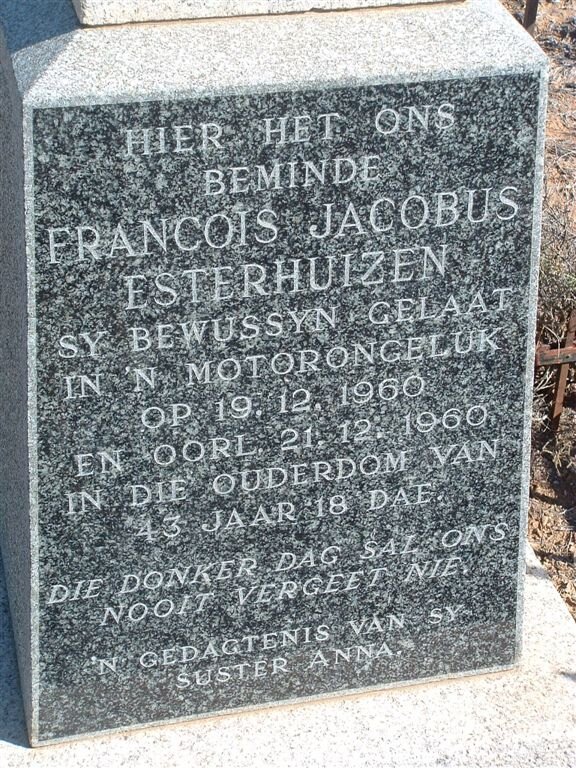 ESTERHUIZEN Francois Jacobus -1960