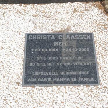 CLAASSEN Christa nee NEL 1944-2000