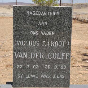 COLFF Jacobus F., van der 1902-1990