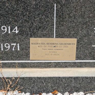 PLESSIS Appie, du 1914-1971 &amp; Maggie 1918-1988 :: GELDENHUYS Magrietha Hendrina 1940-2006
