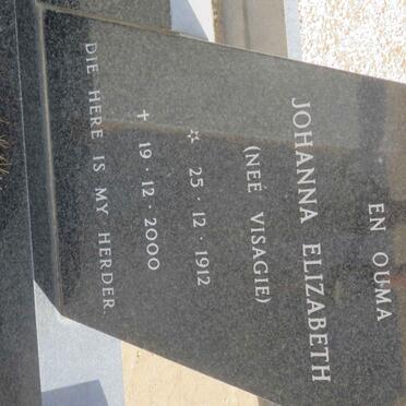 TOIT Sybrand Albertus, du 1907-1985 &amp; Johanna Elizabeth VISAGIE 1912-2000