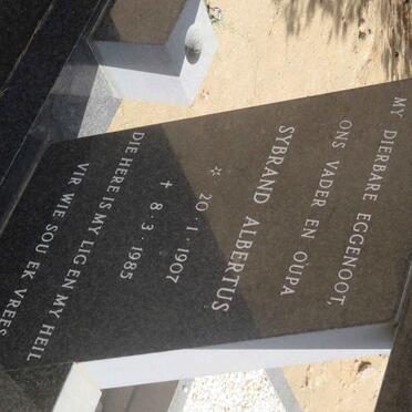 TOIT Sybrand Albertus, du 1907-1985 &amp; Johanna Elizabeth VISAGIE 1912-2000