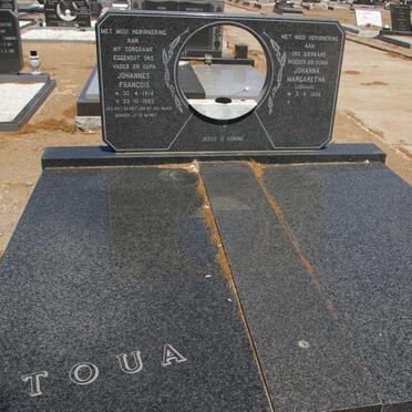 TOUA Johannes Francois 1914-1993 &amp; Johanna Margaretha JORDAAN 1926-