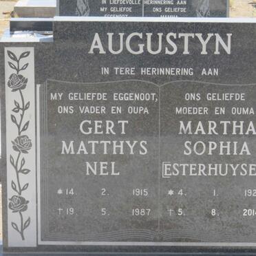 AUGUSTYN Gert Matthys Nel 1915-1987 &amp; Martha Sophia ESTERHUYSEN 1920-2014