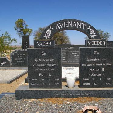 AVENANT Paul L. 1895-1970 &amp; Maria E. KRUGEL 1901-1978