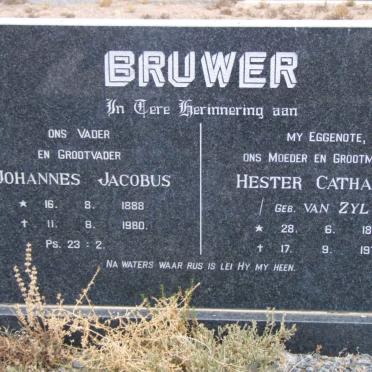 BRUWER Johannes Jacobus 1888-1980 &amp; Hester Catharina VAN ZYL 1896-1974