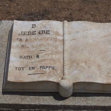 LIEBENBERG B.A. 1863-1942