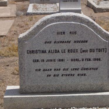 ROUX Christina Alida, le nee DU TOIT 1881-1966