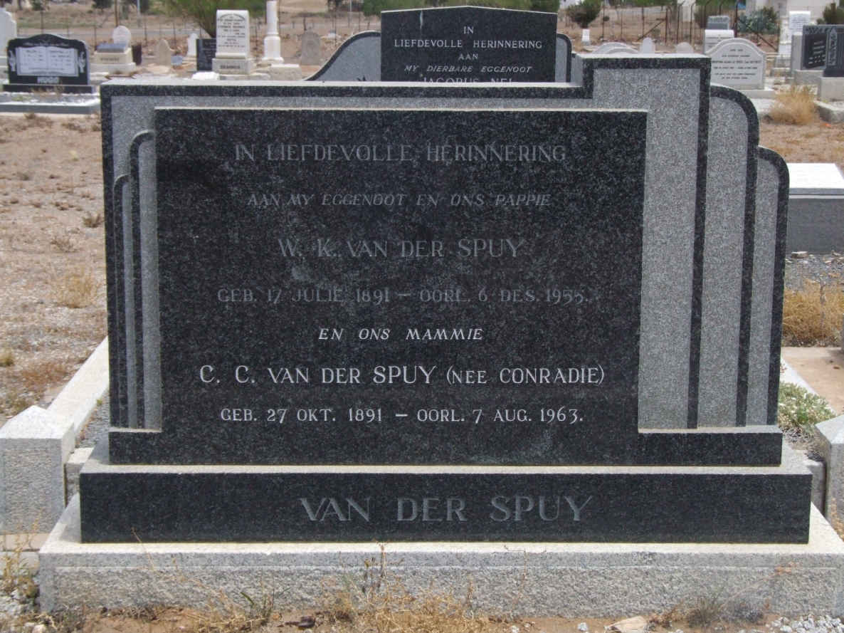 SPUY W.K., van der 1891-1955 &amp; C.C. CONRADIE 1891-1963