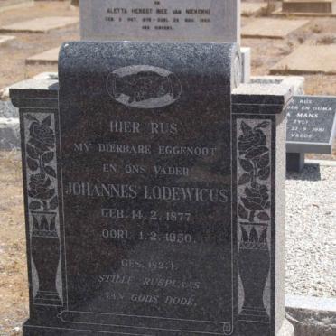 WESTHUIZEN Johannes Lodewicus, van der 1877-1950