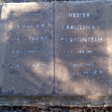 SERFONTEIN Hester Carolina nee ERASMUS 189?-1917
