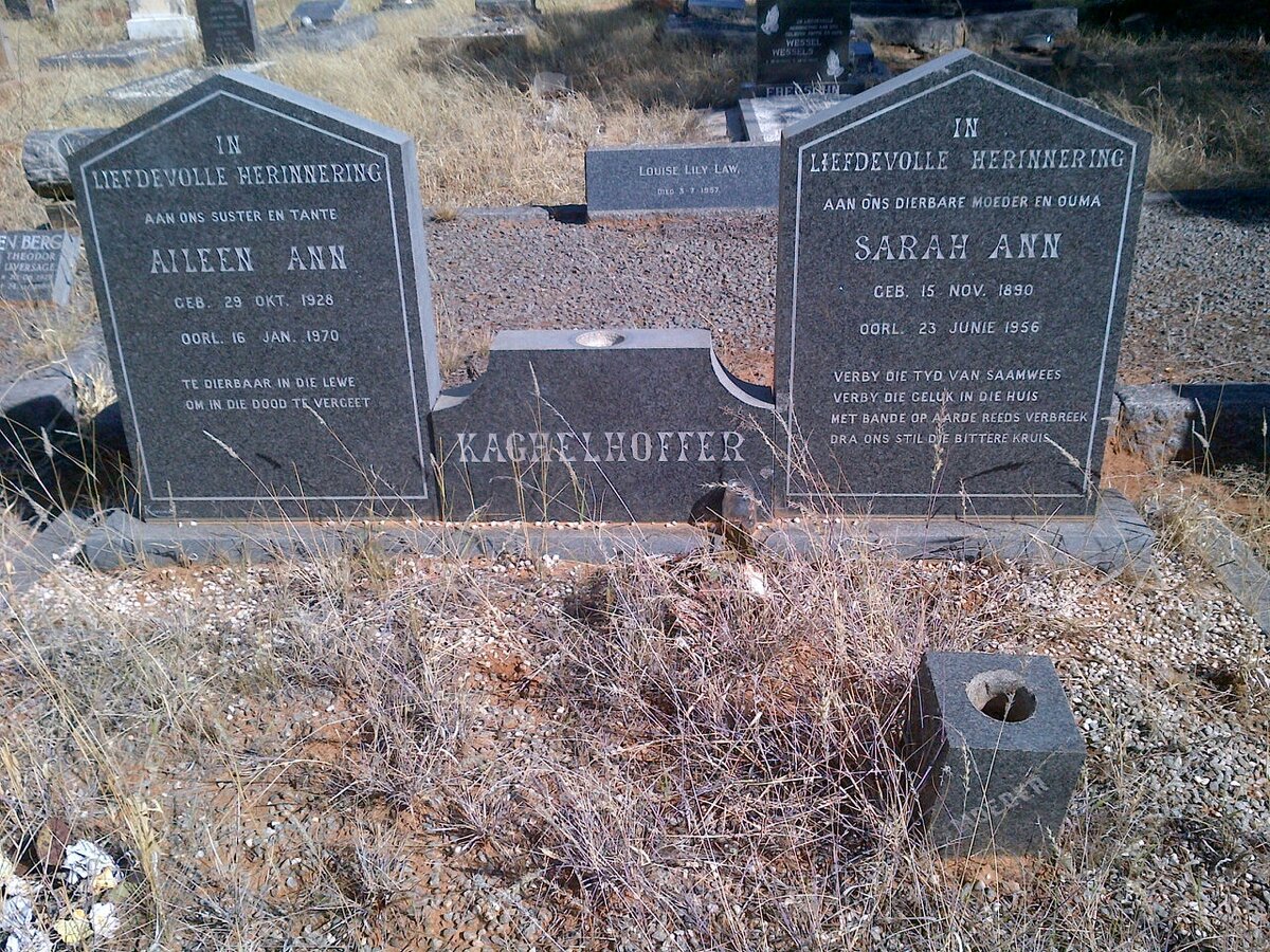 KACHELHOFFER Sarah Ann 1890-1956 :: KACHELHOFFER Aileen Ann 1928-1970