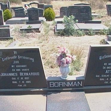 BORNMAN Johannes Bernardus 1937-1985 &amp; Attie ENSLIN 1934-2014