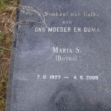 BOTHA Maria S. 1927-2009