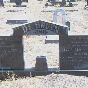 BRUYN Johannes Hendrik, de 192?- &amp; Maria Magdalena nee DU PREEZE 1926-19??
