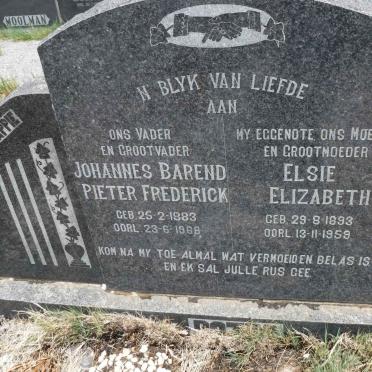 BOTHA Johannes Barend Pieter Frederick 1883-1968 &amp; Elsie Elizabeth 1893-1959