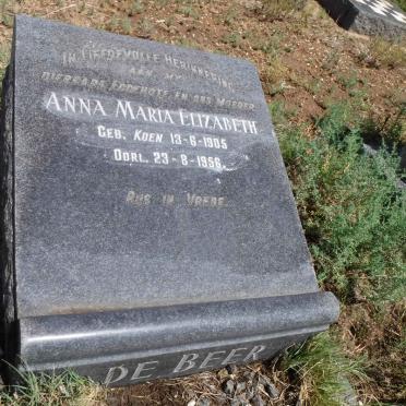 BEER Anna Maria Elizabeth, de nee KOEN 1905-1956