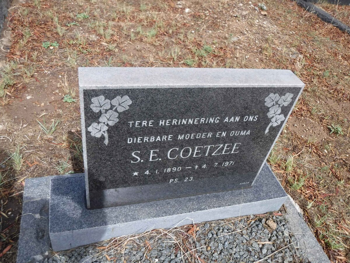 COETZEE S.E. 1890-1971